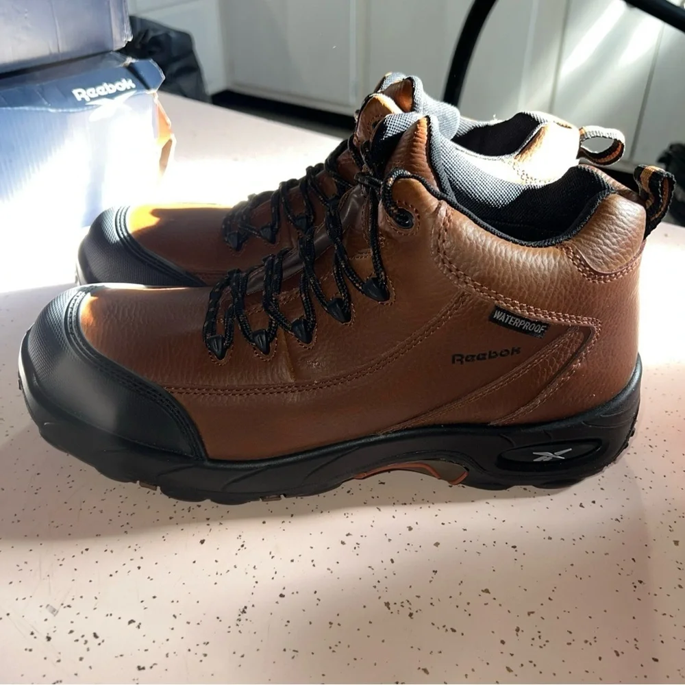 Reebok RB4444 Tiahawk Mens Brown Waterproof Comp Toe Work Boots Size 12W